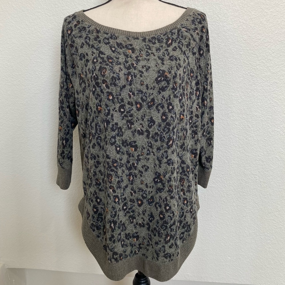 Animal Print Tunic Sweater